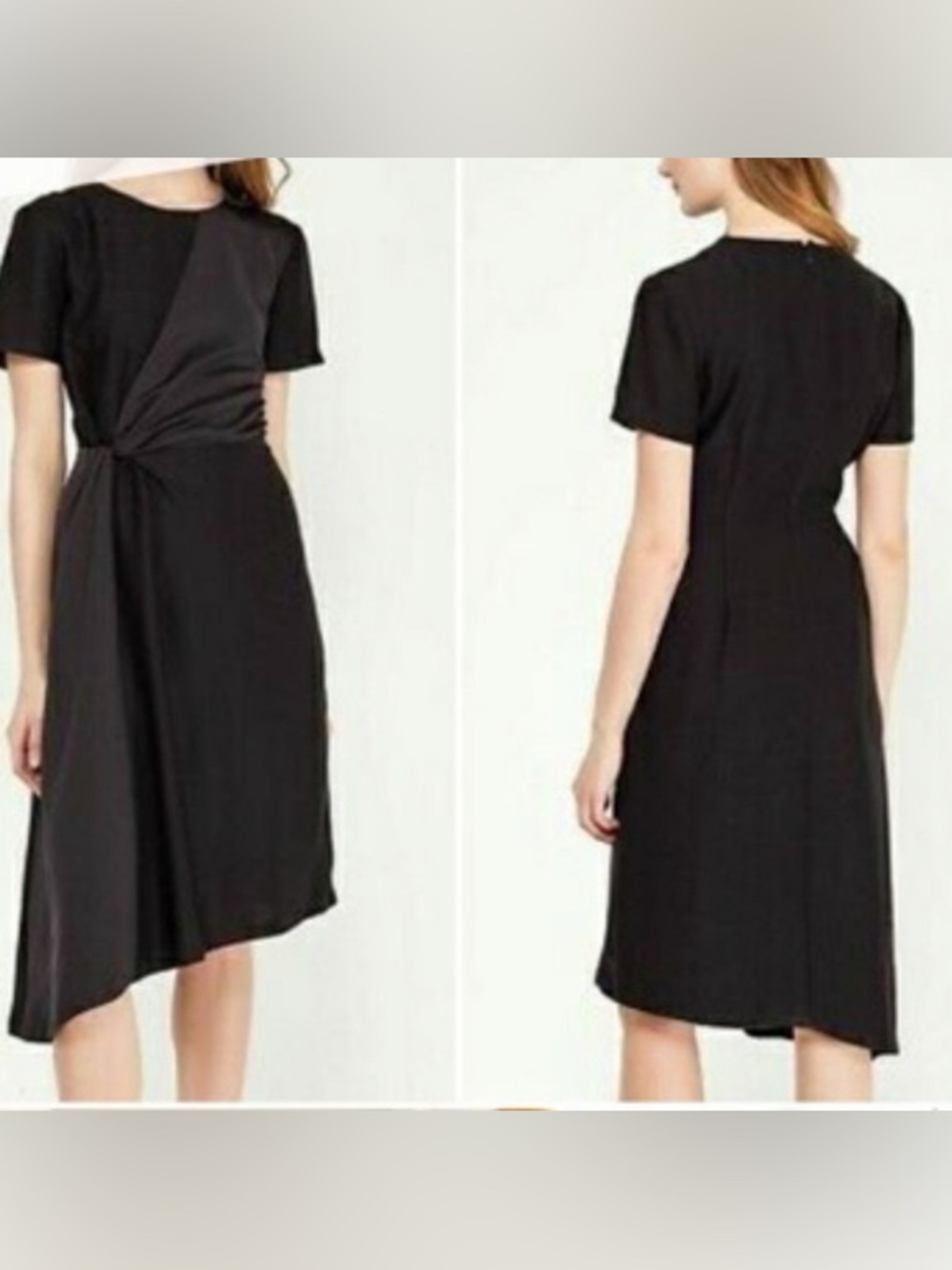 Banana Republic Black Twist-Front Sheath Dress